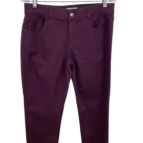 Knox Rose Pants Womens 12 Purple Skinny Stretch Mid Rise Casual Jeans Pockets - Picture 3 of 8